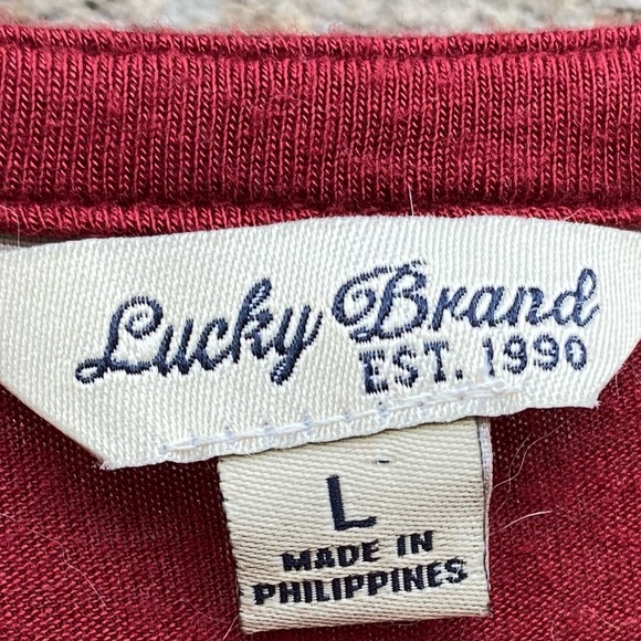 Red/Burgundy Velvet Lucky Brand Long Sleeve Blouse - Picture 11 of 12